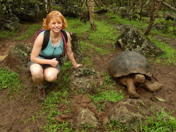Nancy and a giant turtle