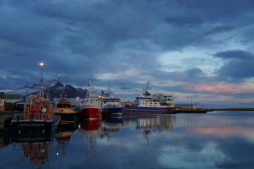 Boats at dusk